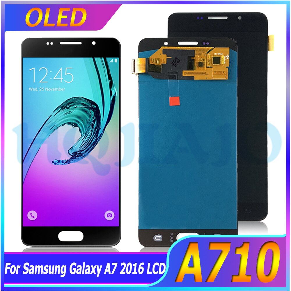 삼성 갤럭시 A710 A7 휴대폰용 OLED LCD 디스플레이 터치 스크린 디지타이저, A7 2016 A710 A7100 A710F A710M